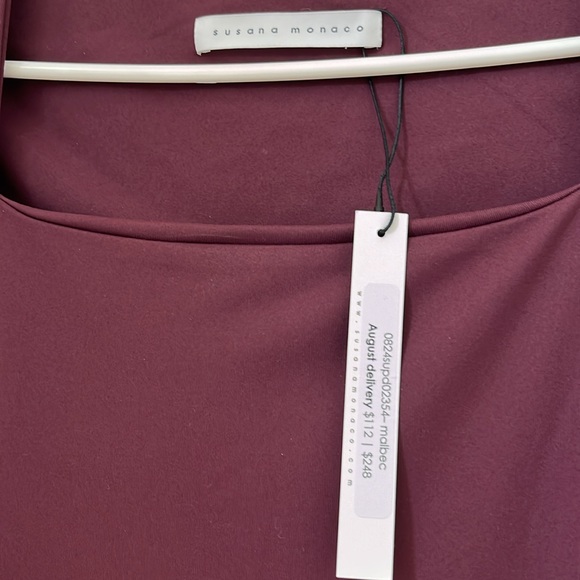 Susana Monaco Women's Burgundy High-Low Dress - Picture 5 of 5